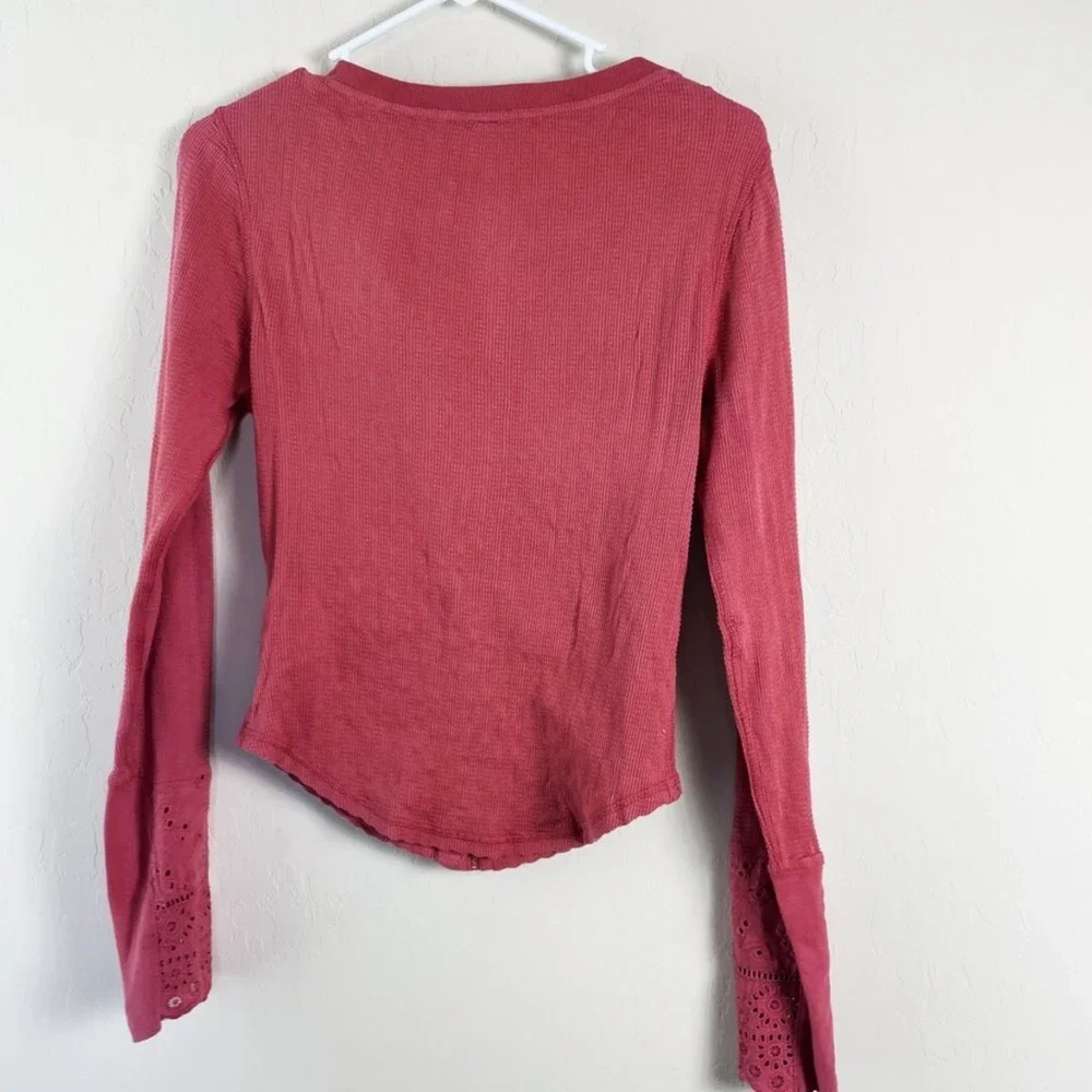 NWT Free People Rose Smoke Sidelines Top